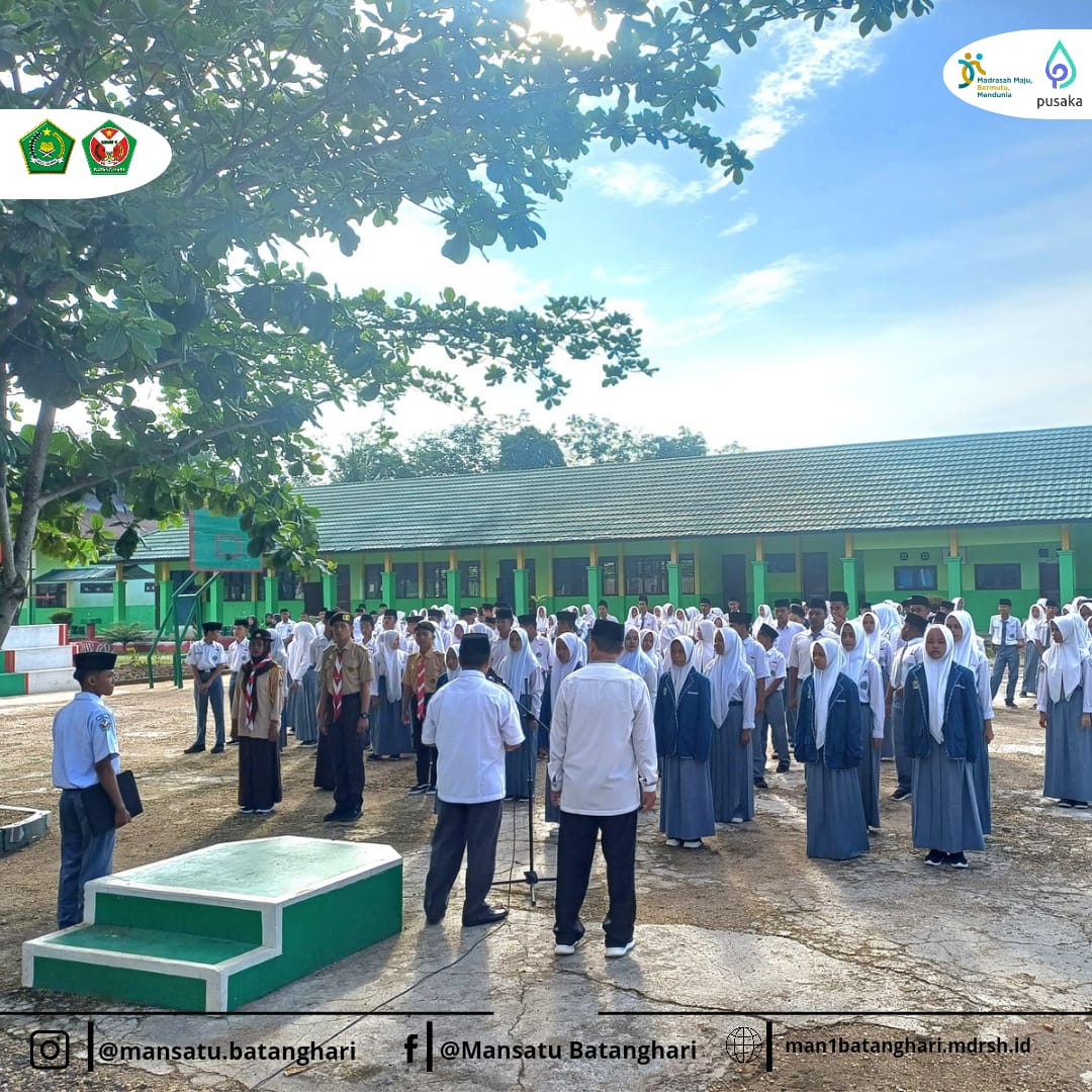 Pengucapan Ikrar Kepengurusan meneguhkan Pelantikan Pengurus Organisasi Siswa Intra Madrasah di MAN 1 Batang Hari