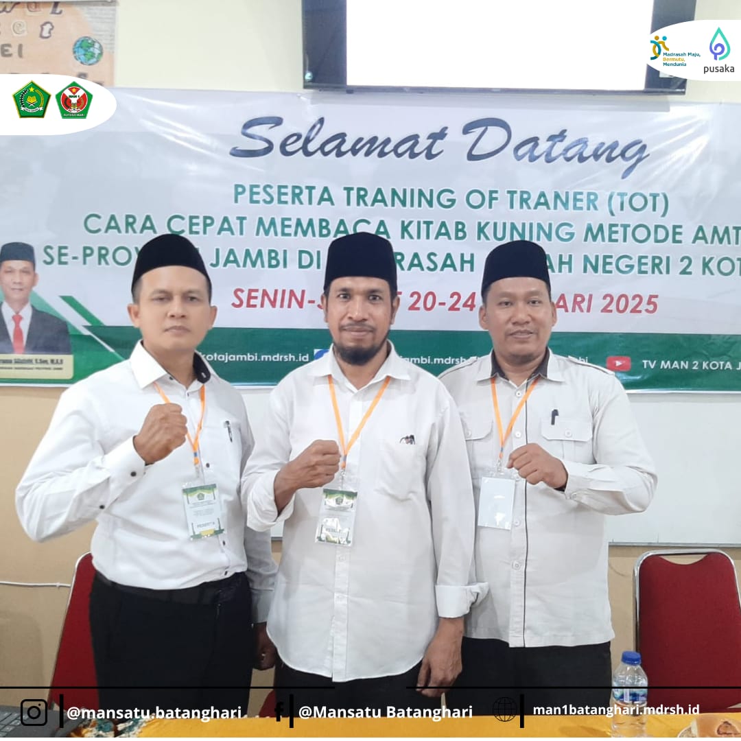 Guru Bahasa Arab MAN 1 Batanghari Ikuti ToT Cara Cepat Membaca Kitab Kuning Se-Provinsi Jambi