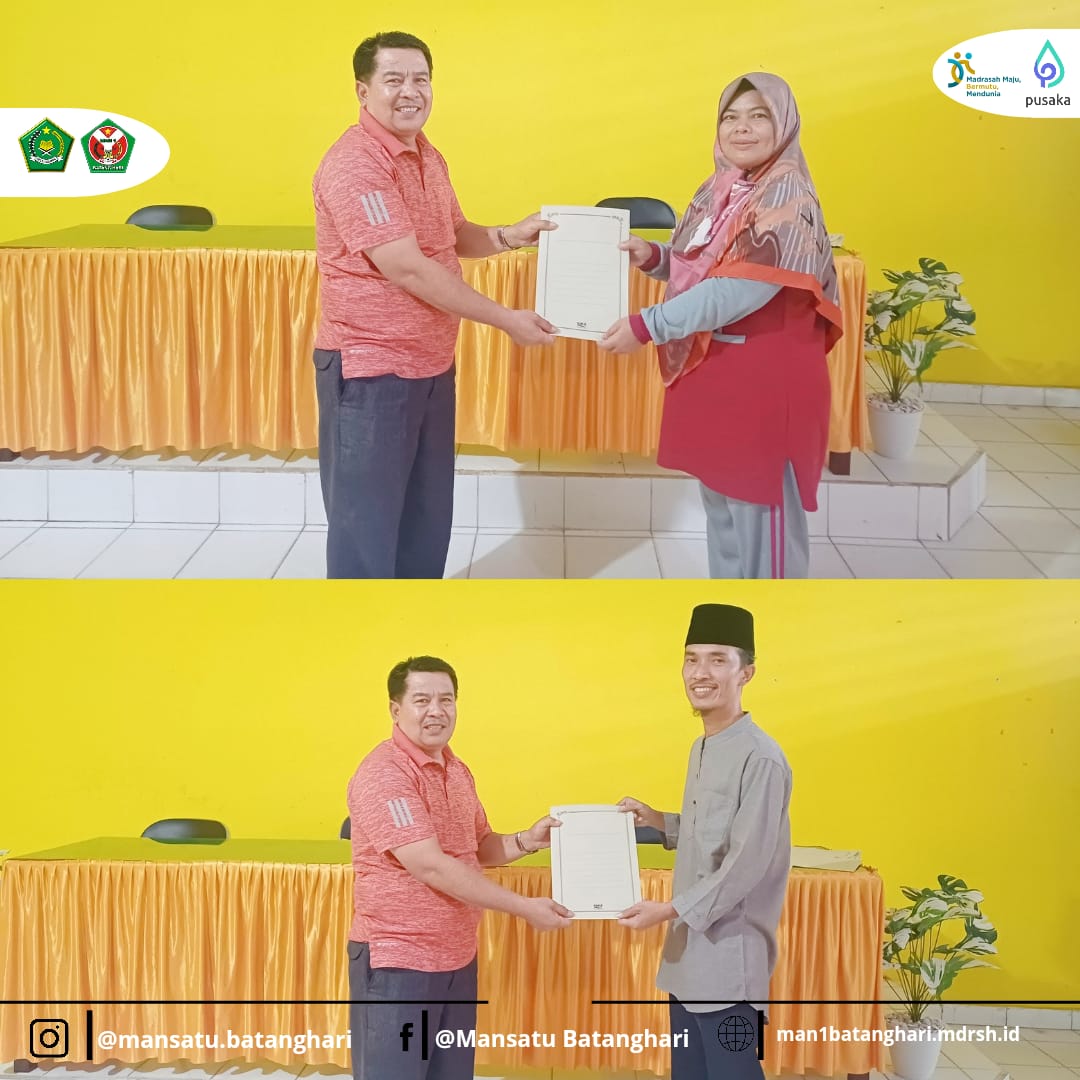 Kepala MAN 1 Batang Hari,Serahkan SK GBPNS dan PPNPN