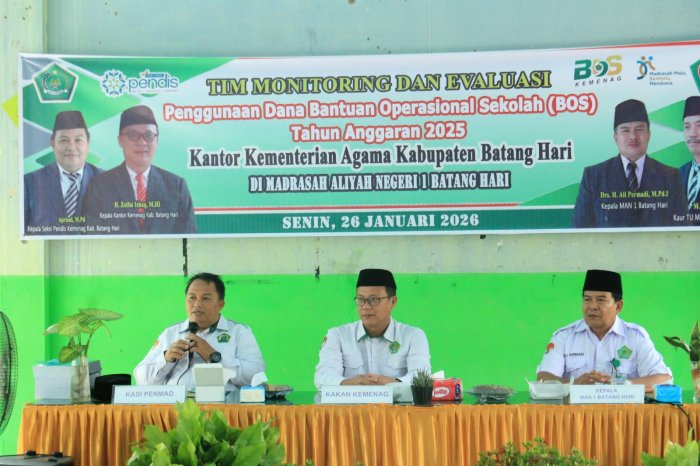 Evaluasi Pengelolaan Dana BOS, 18 Madrasah Ikuti Monev di MAN 1 Batang Hari Evaluasi Pengelolaan Dana BOS, 18 Madrasah Ikuti Monev di MAN 1 Batang Hari