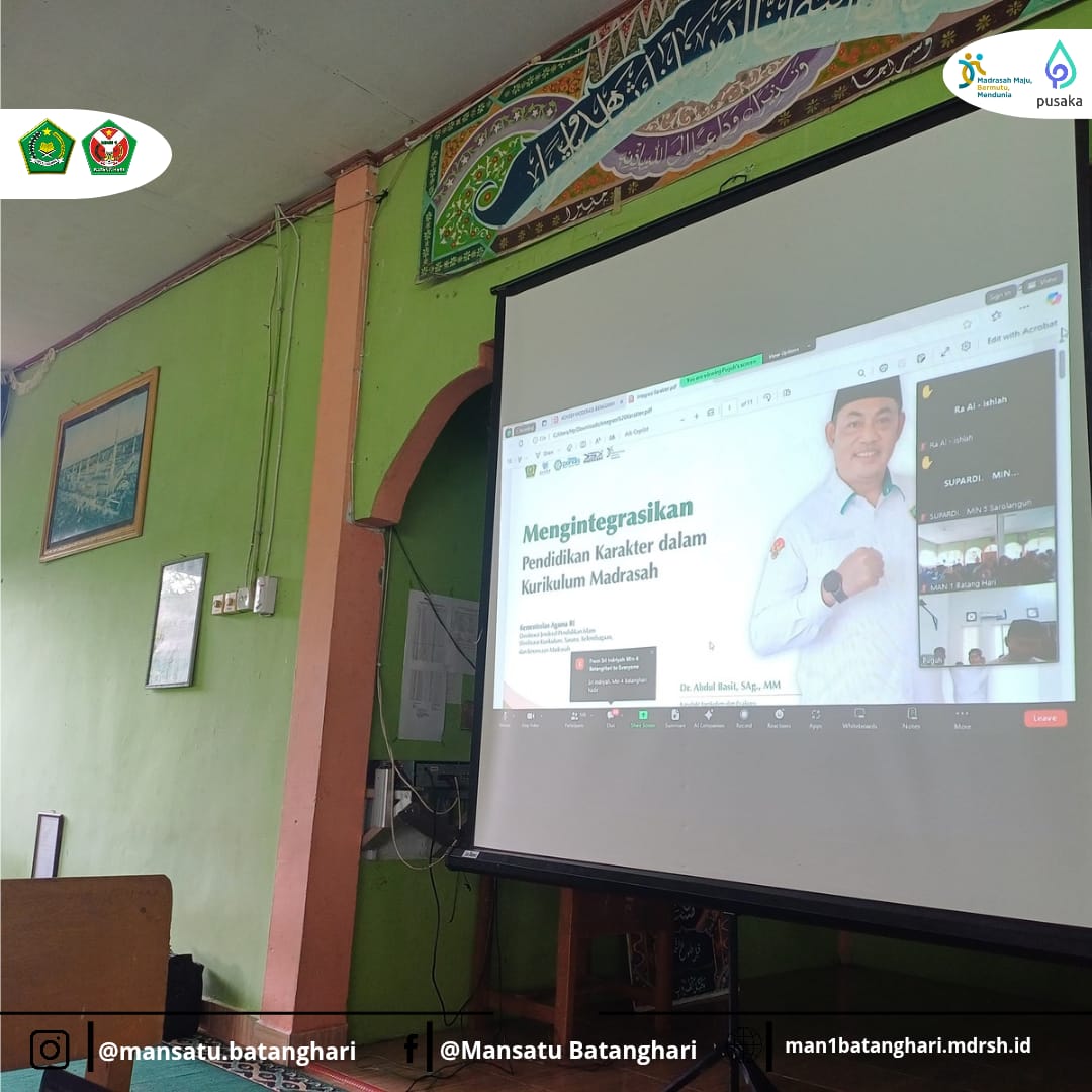 MAN 1 Batanghari Ikuti Kegiatan Zoom Meeting Kegiatan Kurikulum dan Moderasi Beragama