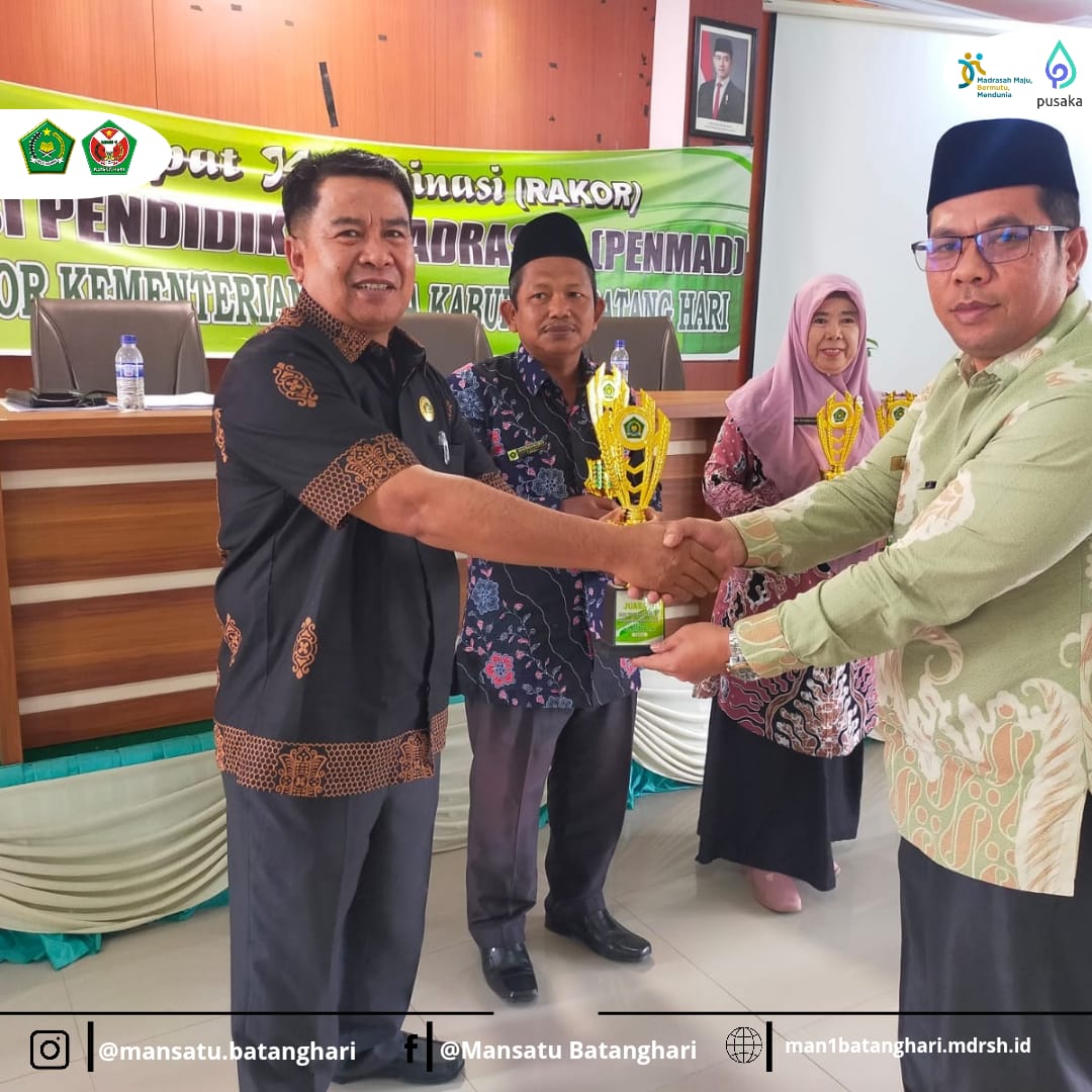 Alhamdulillah,MAN 1 Batanghari Raih Penghargaan Lomba Website Madrasah Negeri Kategori Jumlah Pengunjung Terbanyak Tahun 2024