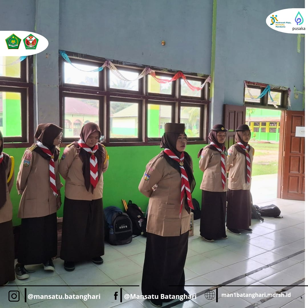 Latihan Perdana Gerakan Pramuka Gugus Depan Batang Hari 04.029-04.030 Dewan Ambalan Teuku Umar dan Cut Nyak Dien Pangkalan MAN 1 Batang Hari Semester Genap TA. 2024/2025